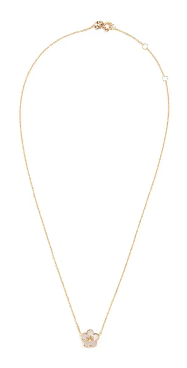 Tory Burch Forget Me Not Mother of Pearl Pendant Necklace