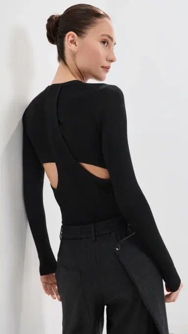Tibi Feather Weight Ribbed Cutout Tee | Thumbnail 2