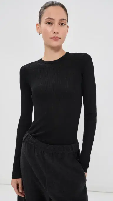 Tibi Feather Weight Ribbed Cutout Tee | Thumbnail 3