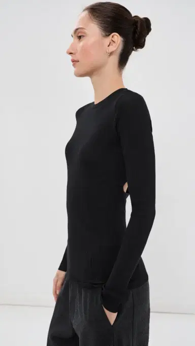 Tibi Feather Weight Ribbed Cutout Tee | Thumbnail 4