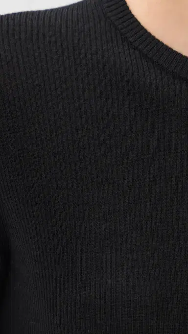 Tibi Feather Weight Ribbed Cutout Tee | Thumbnail 6