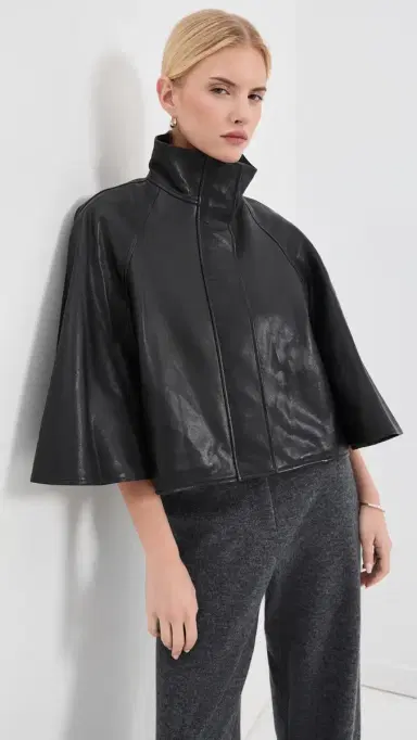 Simkhai Orvik Cape Leather Jacket | Thumbnail 2 Simkhai Orvik Cape Leather Jacket | Thumbnail 2