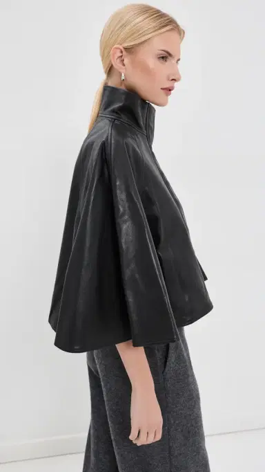 Simkhai Orvik Cape Leather Jacket | Thumbnail 4 Simkhai Orvik Cape Leather Jacket | Thumbnail 4