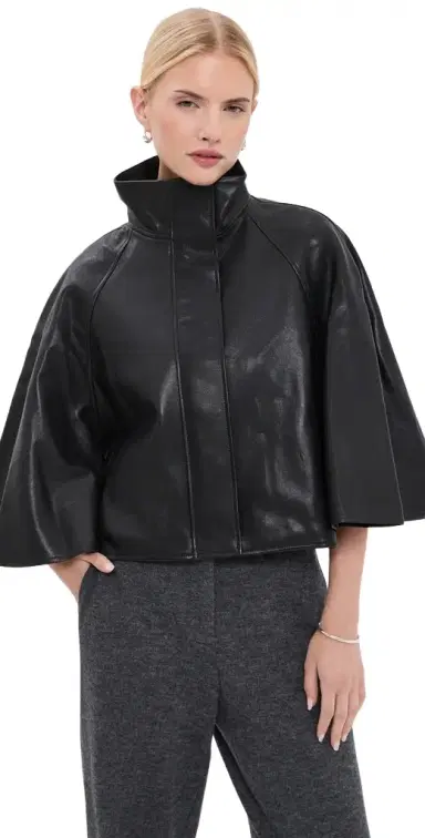 Simkhai Orvik Cape Leather Jacket | Thumbnail 1 Simkhai Orvik Cape Leather Jacket | Thumbnail 1