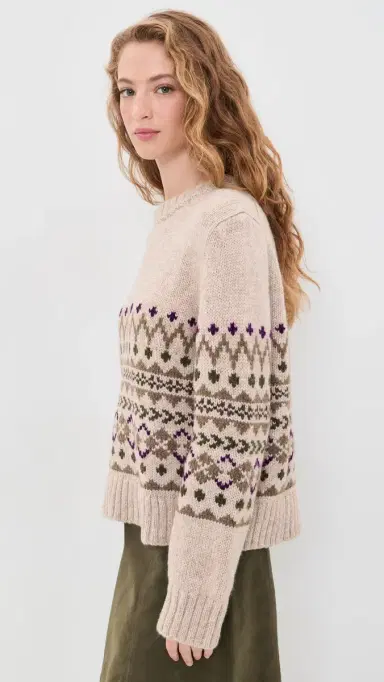 Jenni Kayne Sterling Oatmeal Alpaca Crewneck | Thumbnail 4