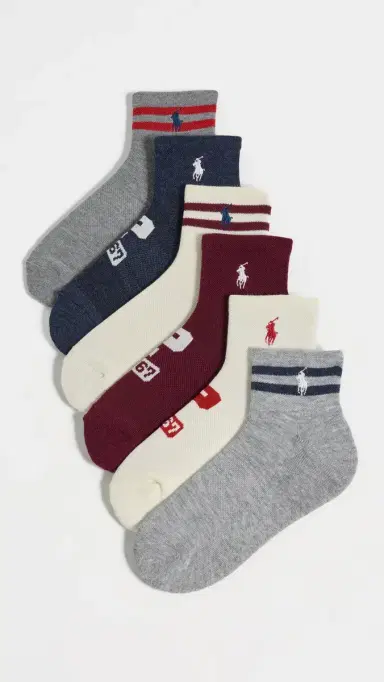 Polo Ralph Lauren Varsity P Logo Socks 6-Pack | Thumbnail 2 Polo Ralph Lauren Varsity P Logo Socks 6-Pack | Thumbnail 2