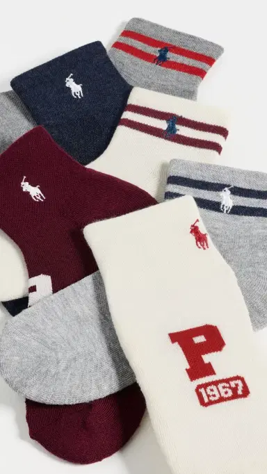 Polo Ralph Lauren Varsity P Logo Socks 6-Pack | Thumbnail 3 Polo Ralph Lauren Varsity P Logo Socks 6-Pack | Thumbnail 3