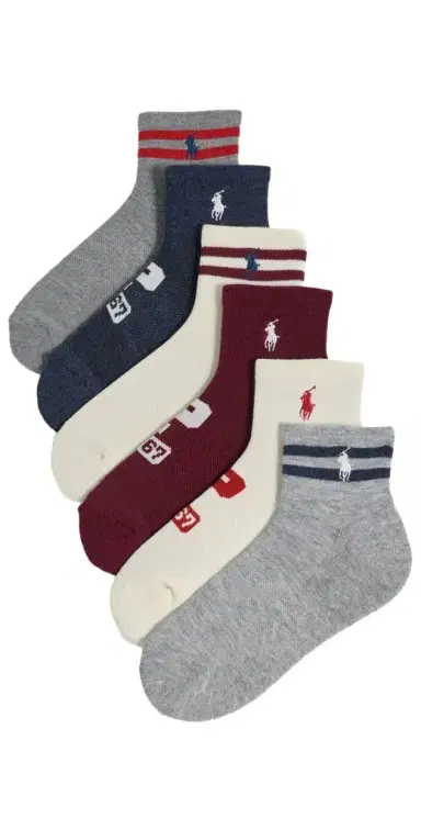 Polo Ralph Lauren Varsity P Logo Socks 6-Pack | Thumbnail 1 Polo Ralph Lauren Varsity P Logo Socks 6-Pack | Thumbnail 1