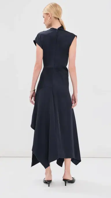 Victoria Beckham High Neck Draped Midi Dress | Thumbnail 3 Victoria Beckham High Neck Draped Midi Dress | Thumbnail 3