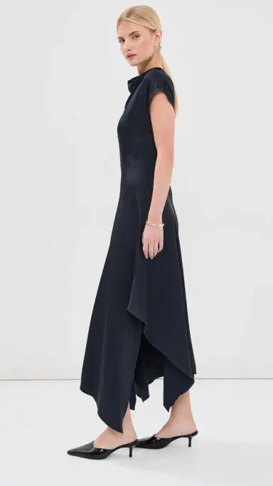 Victoria Beckham High Neck Draped Midi Dress | Thumbnail 4 Victoria Beckham High Neck Draped Midi Dress | Thumbnail 4