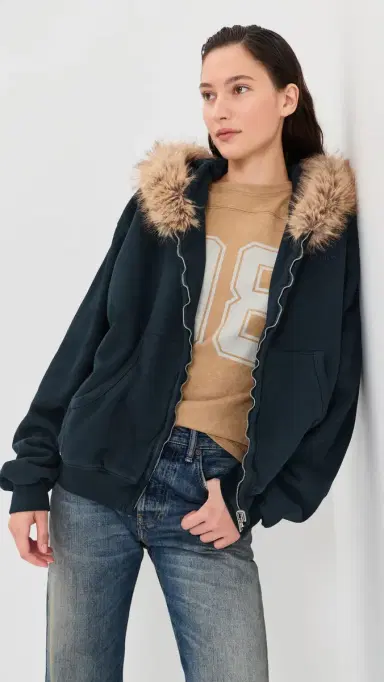 Acne Studios Faux Fur Hooded Jacket | Thumbnail 2