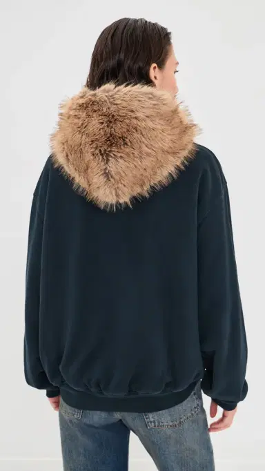 Acne Studios Faux Fur Hooded Jacket | Thumbnail 4