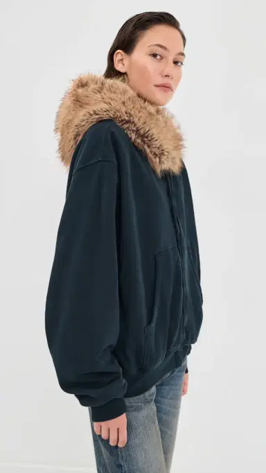 Acne Studios Faux Fur Hooded Jacket | Thumbnail 5