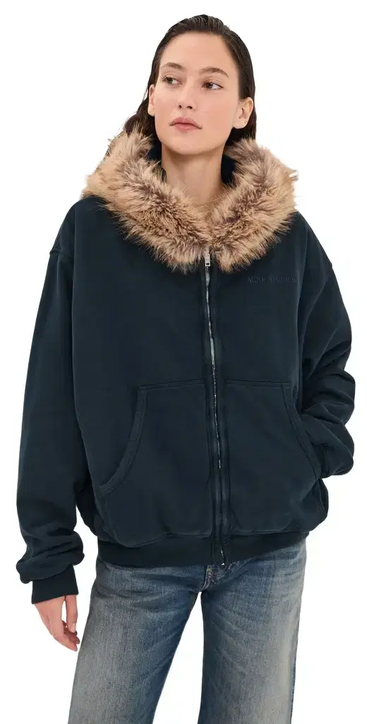 Acne Studios Faux Fur Hooded Jacket