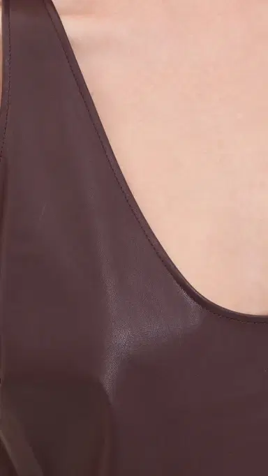L'Agence Faux Leather Tullia Racerback Tank | Thumbnail 6