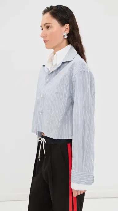Acne Studios Layered Long Sleeve Button Up Shirt | Thumbnail 4 Acne Studios Layered Long Sleeve Button Up Shirt | Thumbnail 4
