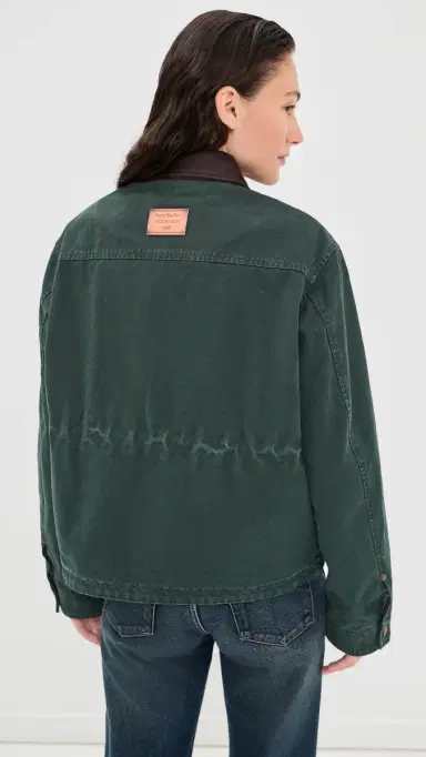 Acne Studios Canvas Jacket with Leather Collar | Thumbnail 3