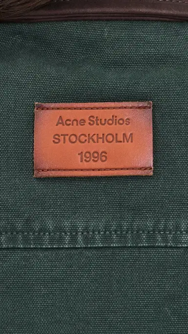 Acne Studios Canvas Jacket with Leather Collar | Thumbnail 6