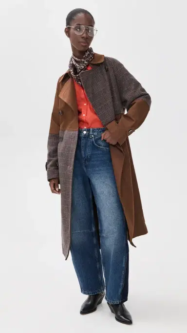 Essentiel Antwerp Kagu Patchwork Trench Coat | Thumbnail 2 Essentiel Antwerp Kagu Patchwork Trench Coat | Thumbnail 2
