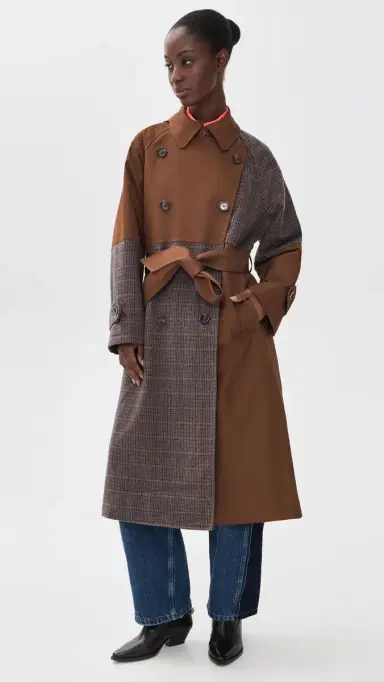 Essentiel Antwerp Kagu Patchwork Trench Coat | Thumbnail 3 Essentiel Antwerp Kagu Patchwork Trench Coat | Thumbnail 3