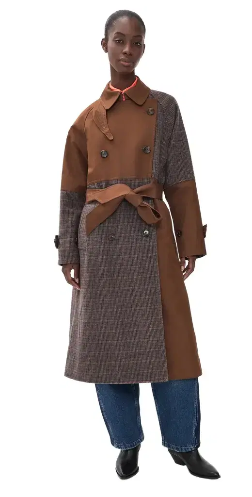 Essentiel Antwerp Kagu Patchwork Trench Coat