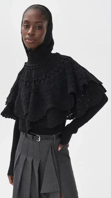 Sea Wright Knit Crochet Poncho | Thumbnail 2 Sea Wright Knit Crochet Poncho | Thumbnail 2
