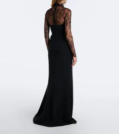 Elie Saab Lace-trimmed cady gown | Thumbnail 2 Elie Saab Lace-trimmed cady gown | Thumbnail 2