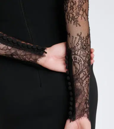 Elie Saab Lace-trimmed cady gown | Thumbnail 3 Elie Saab Lace-trimmed cady gown | Thumbnail 3