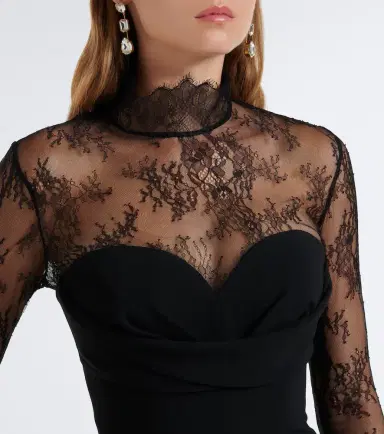 Elie Saab Lace-trimmed cady gown | Thumbnail 4 Elie Saab Lace-trimmed cady gown | Thumbnail 4