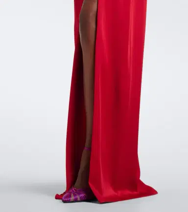 Elie Saab Draped halterneck satin gown | Thumbnail 3 Elie Saab Draped halterneck satin gown | Thumbnail 3
