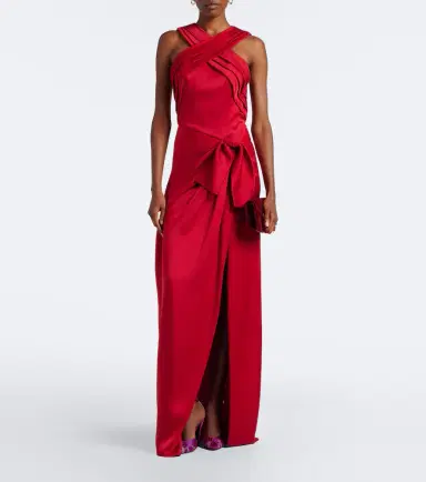 Elie Saab Draped halterneck satin gown | Thumbnail 4 Elie Saab Draped halterneck satin gown | Thumbnail 4