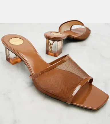 Saint Laurent Sip leather-trimmed mesh mules | Thumbnail 5 Saint Laurent Sip leather-trimmed mesh mules | Thumbnail 5