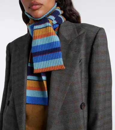 Dries Van Noten Ribbed-knit striped wool scarf | Thumbnail 2
