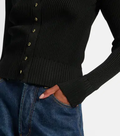 Saint Laurent Ribbed-knit wool, cashmere, silk cardigan | Thumbnail 5 Saint Laurent Ribbed-knit wool, cashmere, silk cardigan | Thumbnail 5
