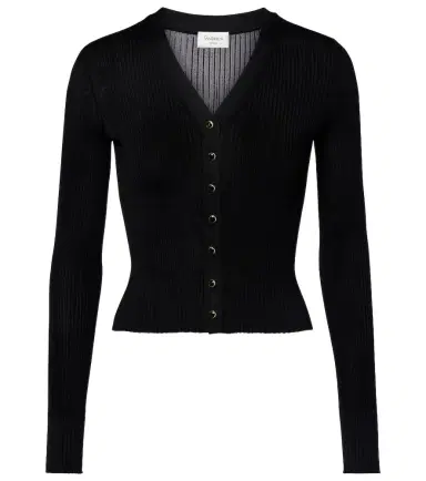Saint Laurent Ribbed-knit wool, cashmere, silk cardigan | Thumbnail 1 Saint Laurent Ribbed-knit wool, cashmere, silk cardigan | Thumbnail 1