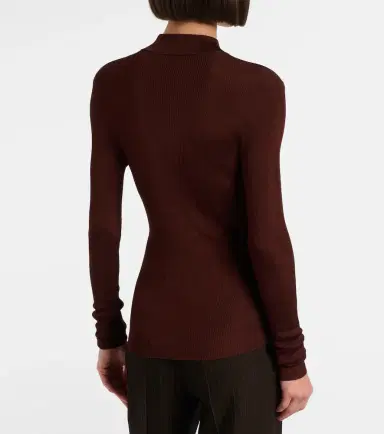 Saint Laurent Ribbed-knit silk sweater | Thumbnail 2 Saint Laurent Ribbed-knit silk sweater | Thumbnail 2