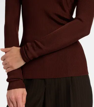 Saint Laurent Ribbed-knit silk sweater | Thumbnail 4 Saint Laurent Ribbed-knit silk sweater | Thumbnail 4