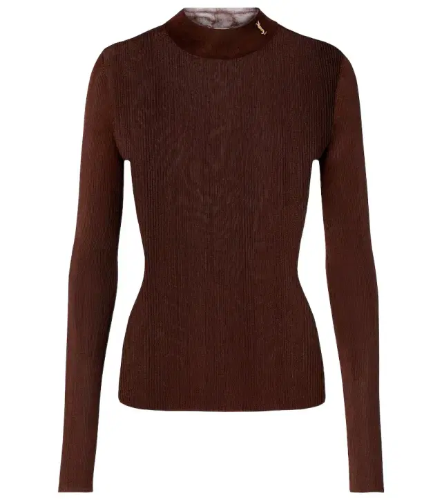 Saint Laurent Ribbed-knit silk sweater