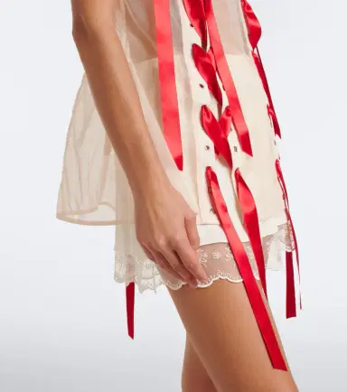 Simone Rocha Unraveling bow-detail sheer top | Thumbnail 3