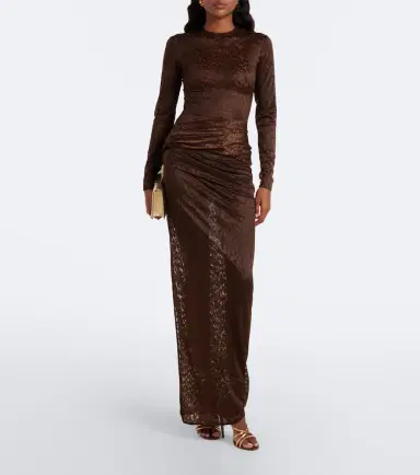 Alex Perry Draped lace maxi skirt | Thumbnail 2