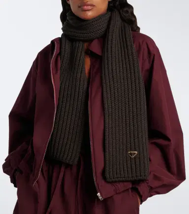 Prada Ribbed-knit virgin wool scarf | Thumbnail 5 Prada Ribbed-knit virgin wool scarf | Thumbnail 5