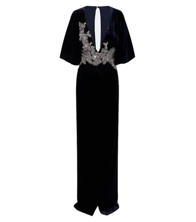 Costarellos Crystal-embellished velvet gown