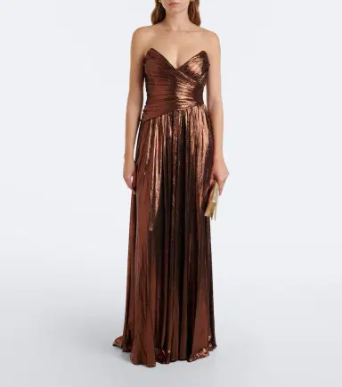Retrofête Retrofête Waldorf plissé bustier gown | Thumbnail 3