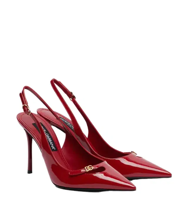 Dolce & Gabbana DG patent leather slingback pumps