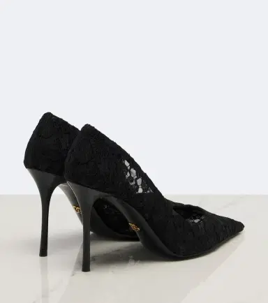 Dolce & Gabbana Leather-trimmed lace pumps | Thumbnail 2