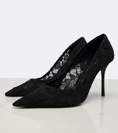 Dolce & Gabbana Leather-trimmed lace pumps | Thumbnail 3