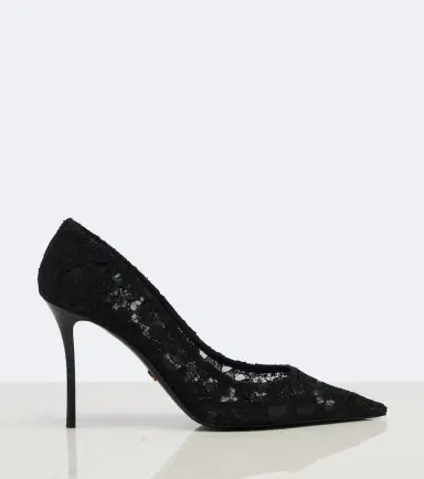 Dolce & Gabbana Leather-trimmed lace pumps | Thumbnail 4
