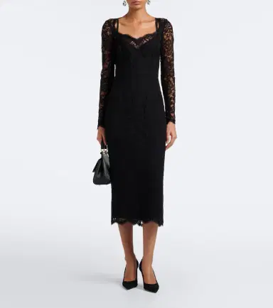 Dolce & Gabbana Leather-trimmed lace pumps | Thumbnail 6
