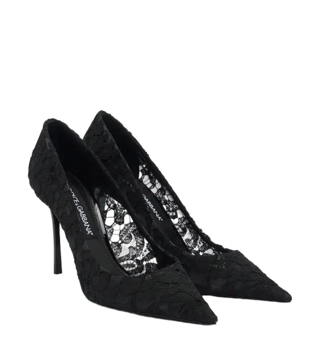 Dolce & Gabbana Leather-trimmed lace pumps