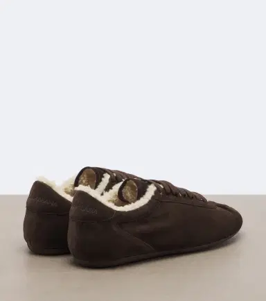 Dolce & Gabbana DG teddy-trimmed suede sneakers | Thumbnail 4